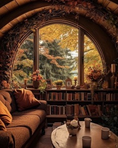 Cozy chair in library